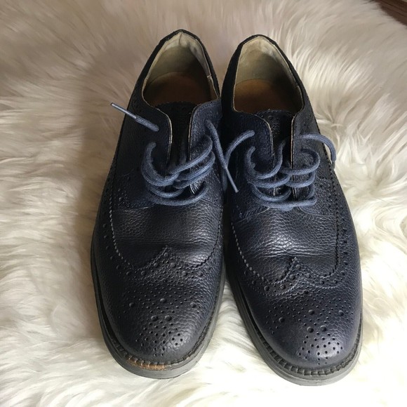 COLE HAAN Lunargrand Black Wingtip Pebble Leather Lace Up Oxfords 8M main image 5